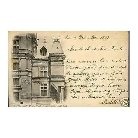 Carte postale 49 - Angers - Hotel Pince Fait Main