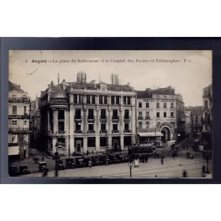 Achat Immédiat Carte postale 49 - Angers - La place du ralliement et le central des postes et telegraphe...