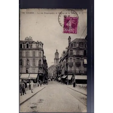 Dernier Modèle Carte postale 49 - Angers - La rue Beaurepaire et l' eglise de la Trinite - Voyage - Dos ...