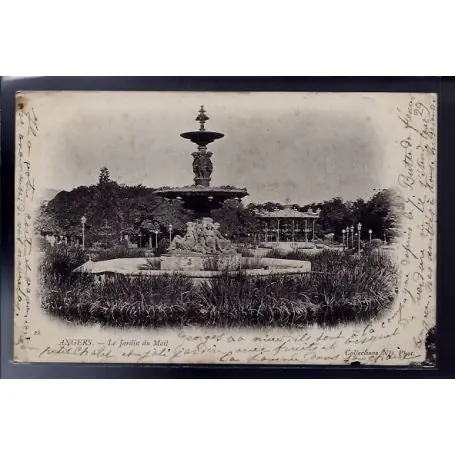 Original Carte postale 49 - Angers - Le jardin du Mail - Voyage - Dos non divise...