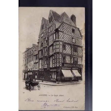 Carte postale 49 - Angers - Le logis Adam - Voyage - Dos non divise... Certifié