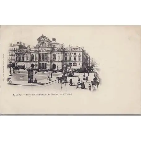 Carte postale 49 - Angers - Place du ralliement le theatre Édition Limitée
