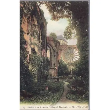 Carte postale 49 - Angers - Ruines de l'Abbaye de Toussaints Fait Main