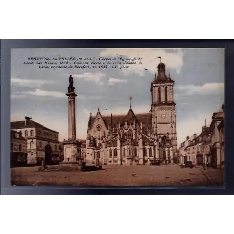 Seulement Aujourd’hui Carte postale 49 - Beaufort-en-Vallee - Chevet de l'eglise XIXeme siecle - les Halles 183...
