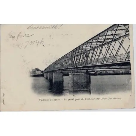 Carte postale 49 - Environs d'Angers - Le grand pont de Rochefort-sur-loire 300 metres - Voy Soldes
