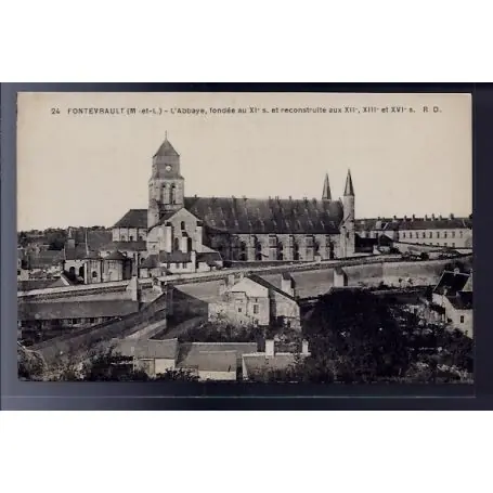 Offre Limitée Carte postale 49 - Fontevrault - L' Abbaye fondee au XIeme siecle et reconstruite aux XII...