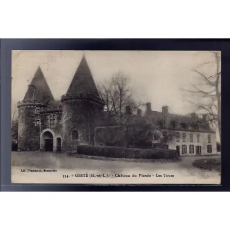 Bon Plan Carte postale 49 - Geste - Chateau du Plessis - les Tours - Voyage - Dos divise...