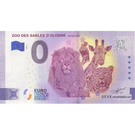 Prix Cassé Billet souvenir - 85 - Zoo des Sables d'Olonne - 2025-2