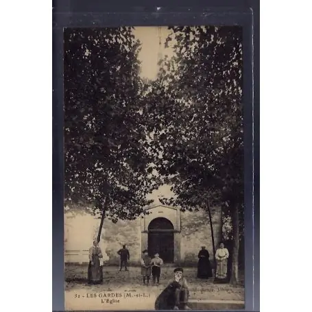 Réduction Carte postale 49 - Les Gardes - l 'eglise - Non voyage - Dos divise...