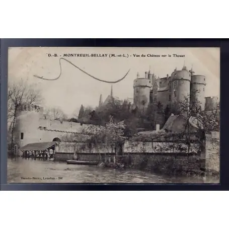 Prix Bas Carte postale 49 - Montreuil-Bellay - Vue du chateau sur le Thouet - Voyage - Dos divise...