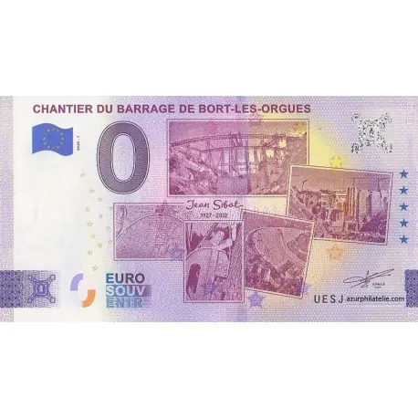 Authentique Billet souvenir - 19 - Chantier du barrage de Bort-les-Orgues - 2025-1
