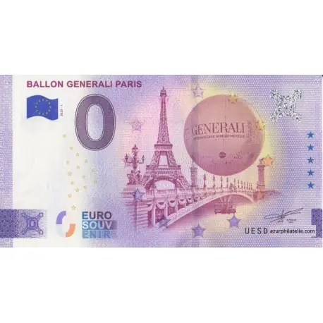 Vente Flash Billet souvenir - 75 - Ballon Generali Paris - 2025-1