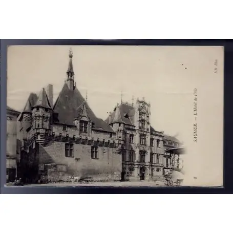 Fait Main Carte postale 49 - Saumur - L' Hotel de Ville - Voyage - Dos divise...