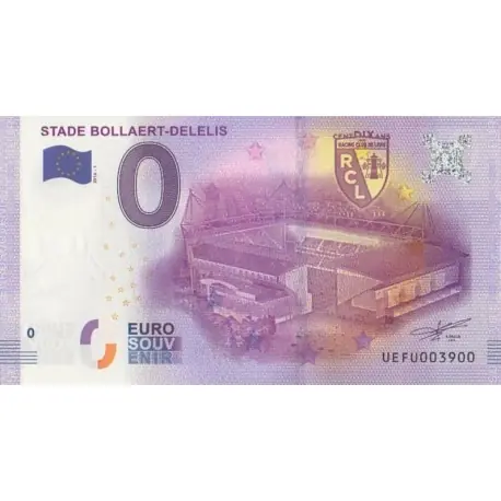 Billet souvenir - 62 - Stade Bollaert-Delelis - 2016-1 - No 3900 Vente Flash