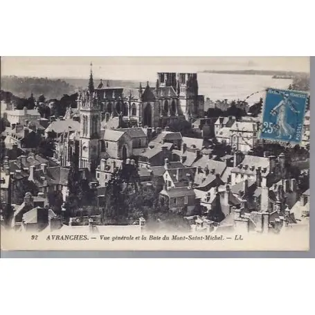 Carte postale 50 - Avranches - Vue generale,Baie du Mt St Michel Usine Directe
