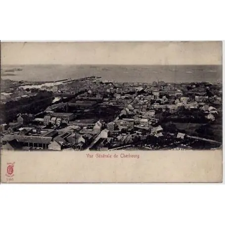 Marque Carte postale 50 - Cherbourg - Vue generale de Cherbourg - Non voyage - Dos divise