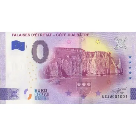 Acheter En Ligne Billet souvenir - 76 - Falaise d'Étretat - Côte d'Albâtre - 2025-7 - No 1001