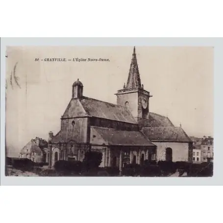 Vente Directe Carte postale 50 - Granville - L' eglise Notre-Dame - Voyage - Dos divise
