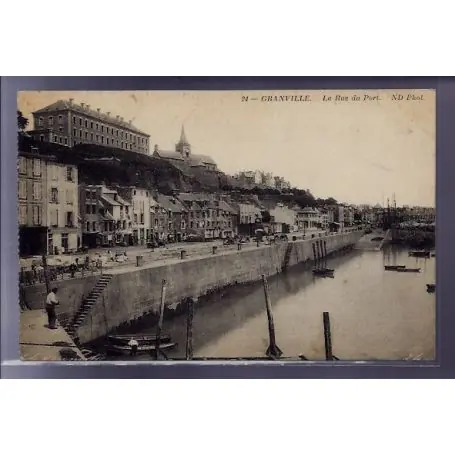 Carte postale 50 - Granville - La rue du Port - Voyage - Dos divise Livraison Gratuite