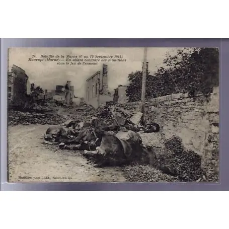 Premium Carte postale 51 - Bataille de la Marne - Maurupt - En allant conduire des munitions sous l