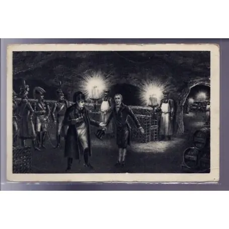 Carte postale 51 - Caves Moet et Chandon - Mr Moet Maire d' Epernay recoit la visite de Nap Offre Spéciale