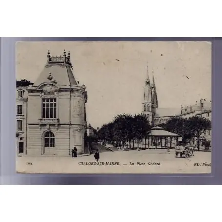 Carte postale 51 - Chalons-sur-Marne - La place Godard - Voyage - Dos divise Jusqu’à Épuisement Des Stocks