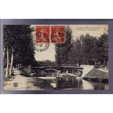 Prix Promo Carte postale 51 - Chalons-sur-Marne - Pont sur le Canal Lateral - Voyage - Dos divise