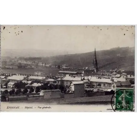 Marque Carte postale 51 - Epernay - Hopital - Vue generale - Voyage - Dos divise