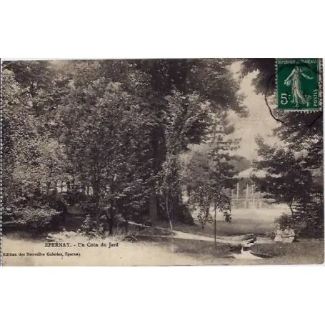 Carte postale 51 - Epernay - Un coin du jard - Voyage -Dos divise Haute Qualité