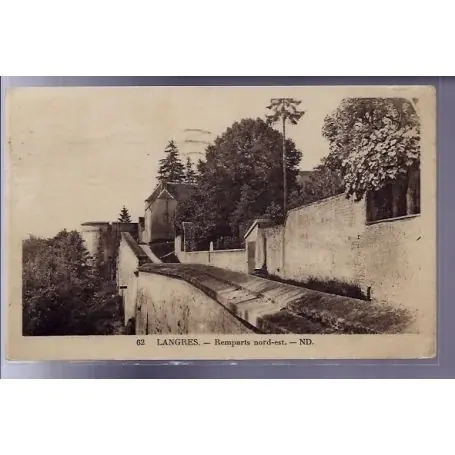 Retour Gratuit Carte postale 51 - Langres - Remparts Nord-Est - Voyage - Dos divise