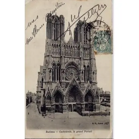 Nouvelle Collection Carte postale 51 - Reims - Cathedrale - Le grand Portail - Voyage - Dos non divise