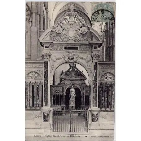 Populaire Carte postale 51 - Reims - Eglise Saint remi - Interieur - Voyage - Dos divise