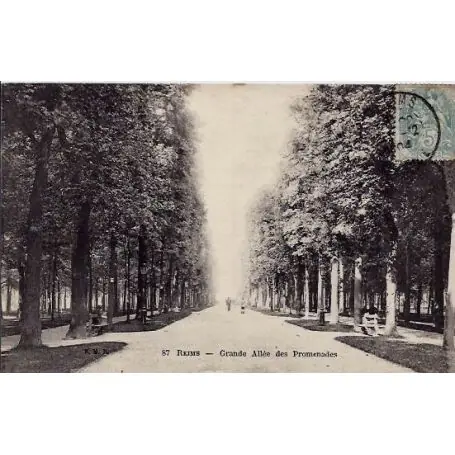 Dernier Modèle Carte postale 51 - Reims - Grande allee des promenades - Voyage - Dos non divise