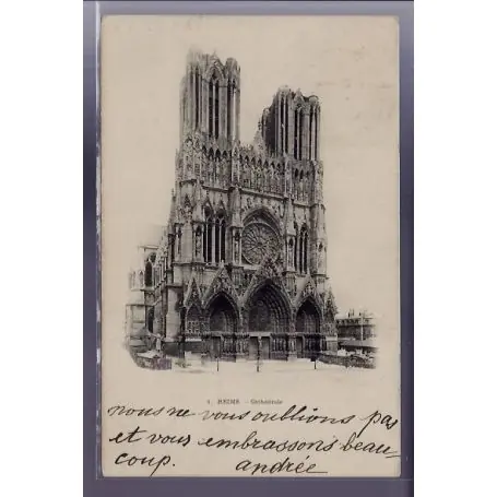 Livraison Mondiale Carte postale 51 - Reims - la Cathedrale - Voyage - Dos non divise