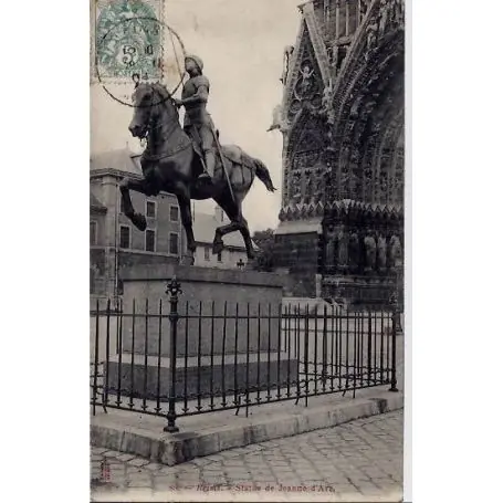 Commander Vite Carte postale 51 - Reims - Statue de Jeanne d'Arc - Voyage - Dos non divise