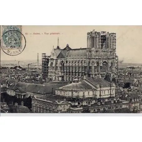 Carte postale 51 - Reims - Vue generale - Voyage - Dos divise Affaire À Saisir