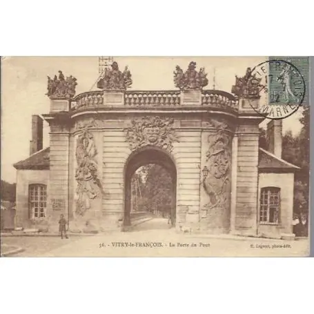 Certifié Carte postale 51 - Vitry le Francois - La porte du pont