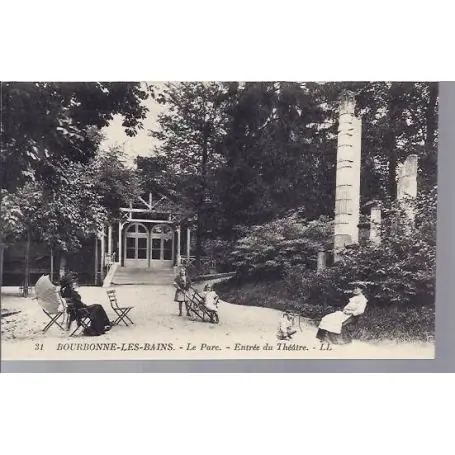 Carte postale 52 - Bourbonne - Le parc - Entree du theatre Édition Limitée