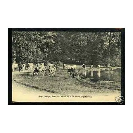 Pas Cher Carte postale 53 - Vaches au parc du chateau de Mezangers