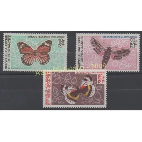 Nouvelle-Calédonie - Poste aérienne - 1967 - No PA92/94 - Papillons Premium