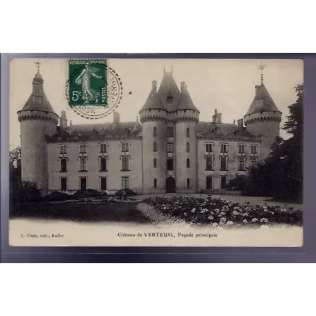 Dernier Modèle Carte postale 53 - Verteuil - le chateau - facade principale - Voyage - Dos divise