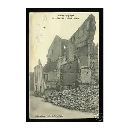 Carte postale 54 - gerbeviller - Rue de Lorraine detruite Quantité Limitée