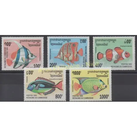 Meilleur Prix Cambodge - 1995 - No 1292/1296 - Poissons