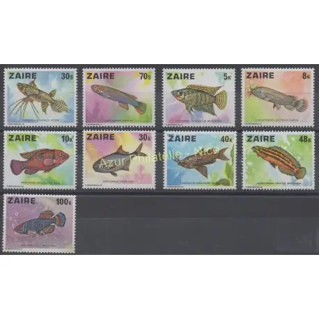 Zaïre - 1978 - No 900/908 - Poissons Réduction