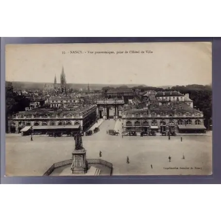 Achat Immédiat Carte postale 54 - Nancy - Vue panoramique prise de l' Hotel de Ville - Voyage - Dos divise