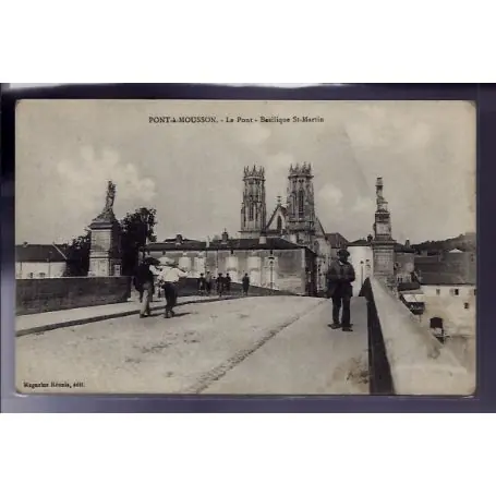 Carte postale 54 - Pont-a -Mousson - Le Pont - Basilique St-Martin - Non voyage - Dos divise Bon Plan