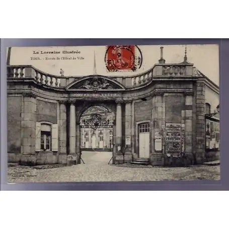 Carte postale 54 - Toul - Entree de l' Hotel de Ville - Voyage - Dos divise Artisanat