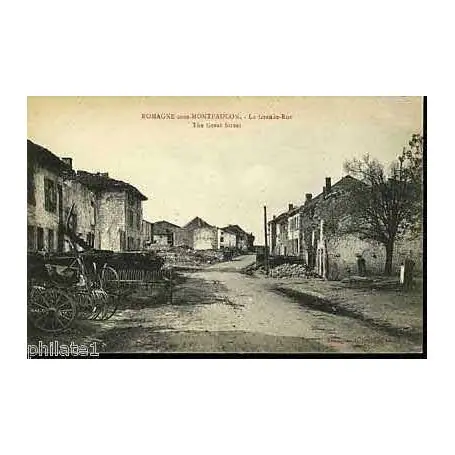 Carte postale 55 - Romagne sous Montfaucon - La Grande Rue Réduction