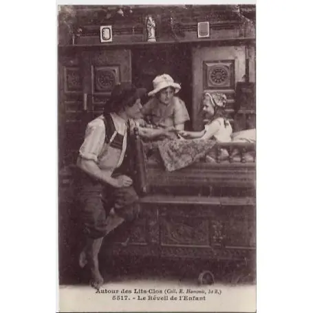 Carte postale 56 - Autour des clits clos bretons - Le reveil de l'enfant - Non voyage - Dos Original