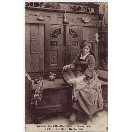 Achat Immédiat Carte postale 56 - Autour des lits clos - Lit clos - Ile de Sein - Voyage - Dos divise